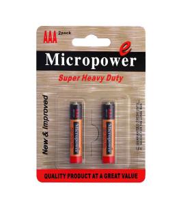 باطری نيم قلمی کارتی 2 عدد کربن زينک بسته 12 عددی ميکروپاور 