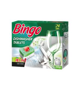 قرص ماشين ظرفشويی همه كاره 24 عددی بينگو 